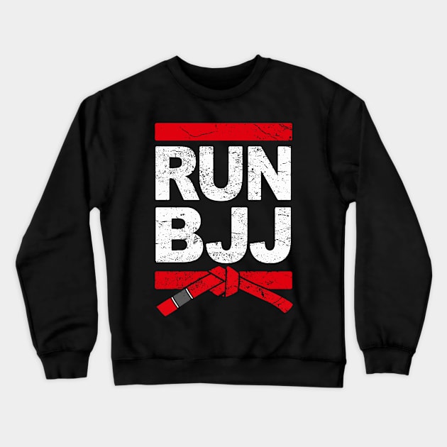 RUN BJJ Jiu Jitsu hip hop graphic Crewneck Sweatshirt by Panda Pope